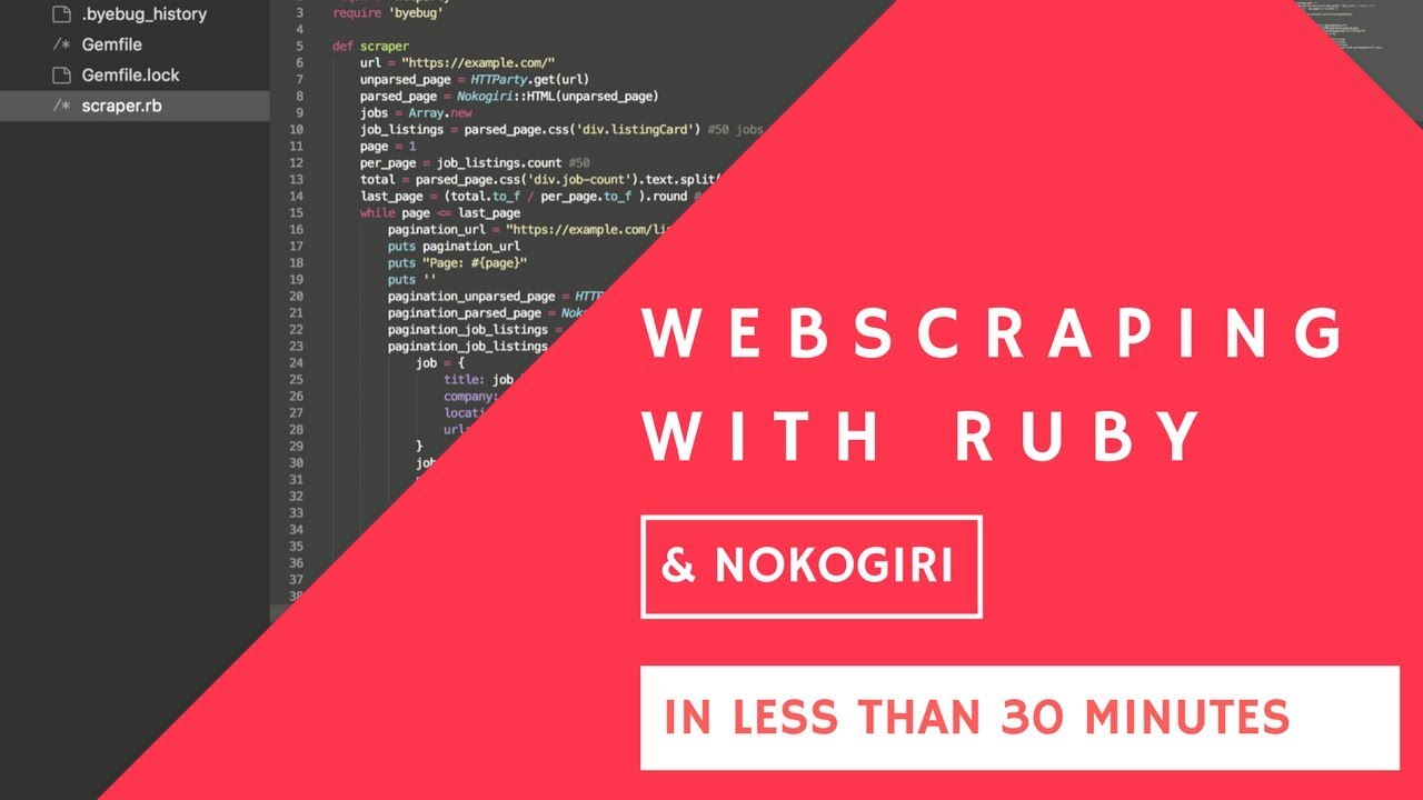 Build a Web Scraper with Ruby (in less than 30 minutes)