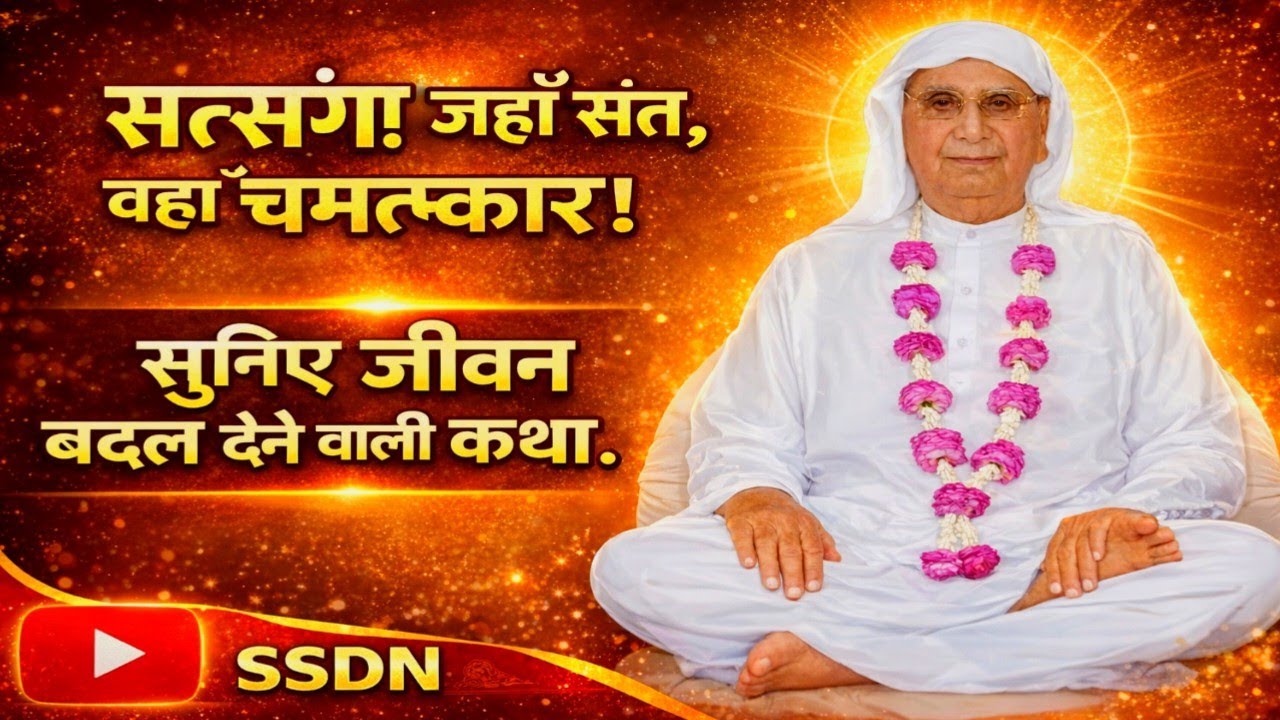 सत्संग। जहाँ संत, वहाँ चमत्कार! सुनिए जीवन बदल देने वाली कथा। SSDN श्री आनंदपुर धाम वचन 