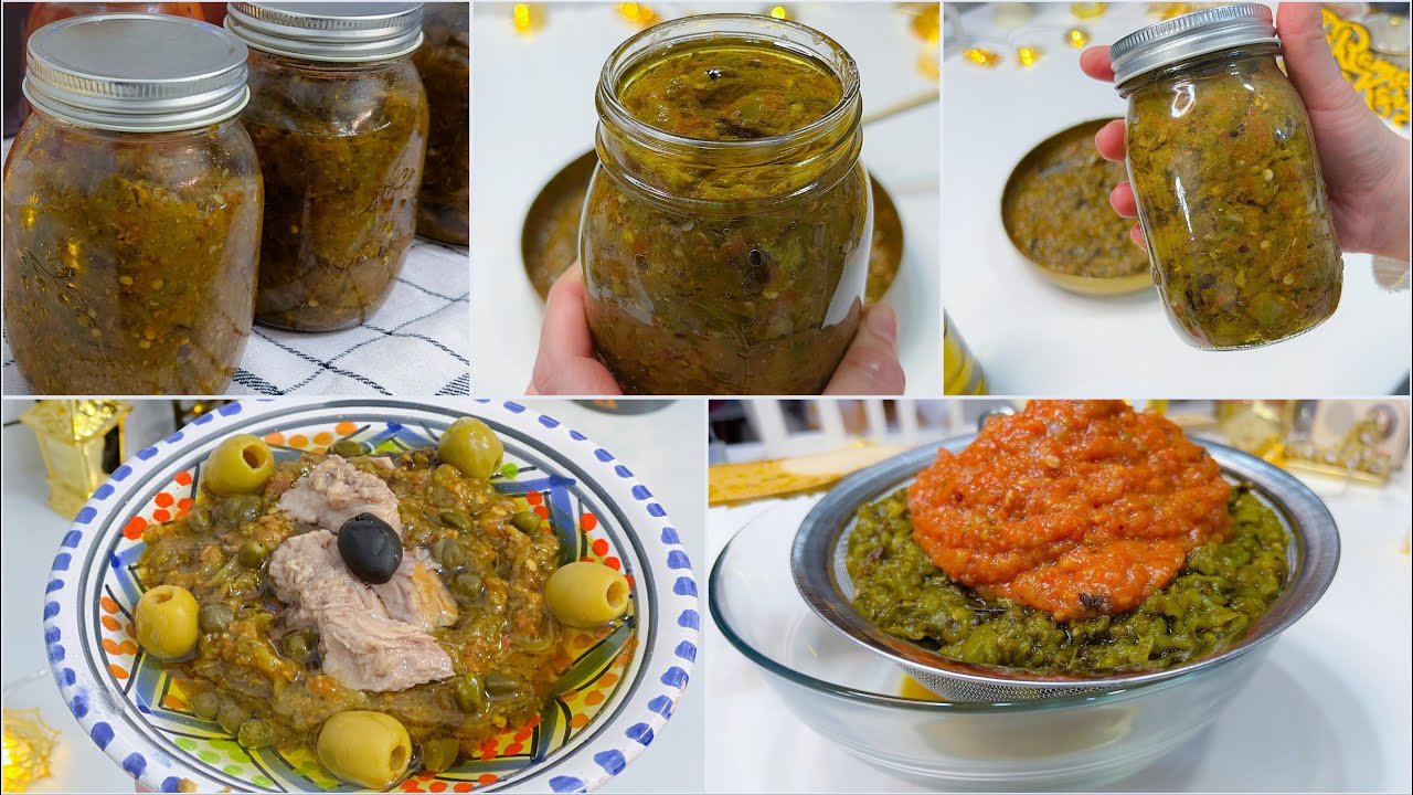 تخزين السلاطة المشوية لرمضان  🌙⭐️بدون ثلاجة 🫙🫙🫙🫑🌶️🍅🍅🧄🧅