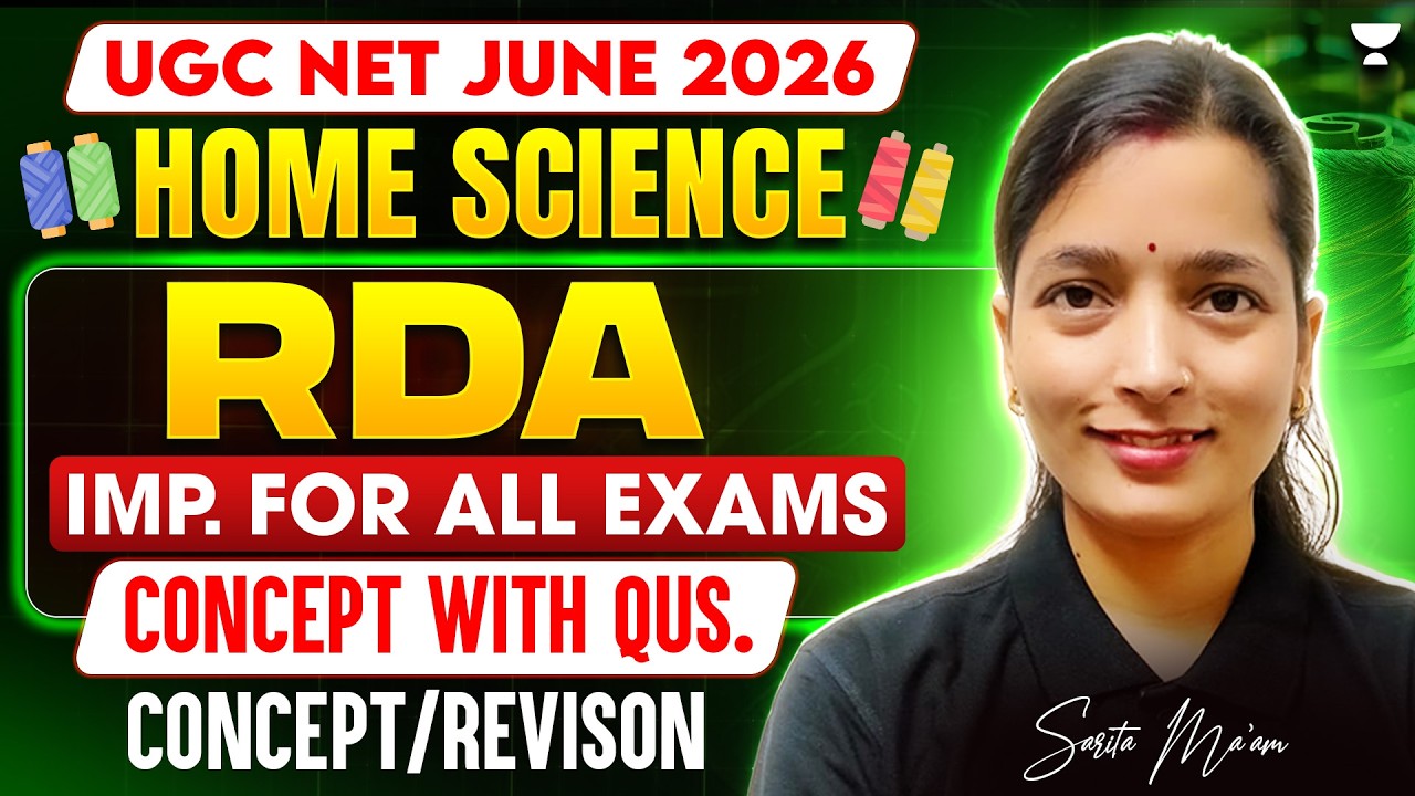 UGC NET Home Science June 2026 | RDA Imp for all exams | RDA UGC NET ...