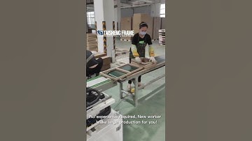 working video NO.6 TS-J50ZS Automatic framing joint robot in picture frame production line canvas