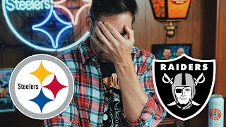 Dad watches ben roethlisberger, antonio brown, and the pittsburgh
steelers lose their hold on playoffs by oakland raiders. like fac...