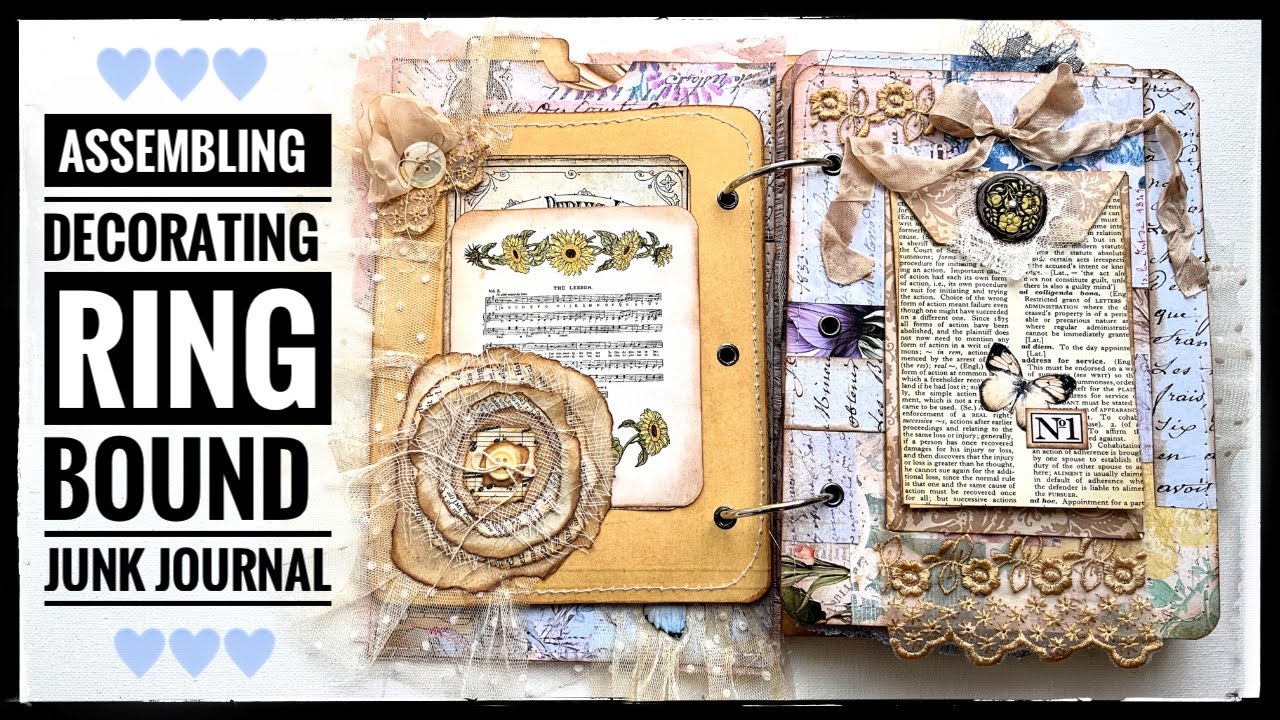 Part 2 Assembling and Decorating Collaged Pages Ring Bound Junk
