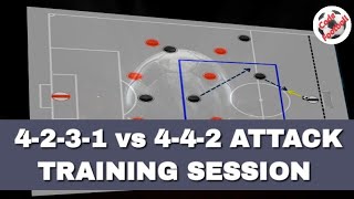 4-2-3-1 vs 4-4-2 attack training session!