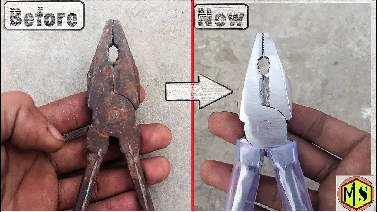 ANTIQUE RUSTY AND Fully Jammed PLIER RESTORATION TOOL RESTORATION