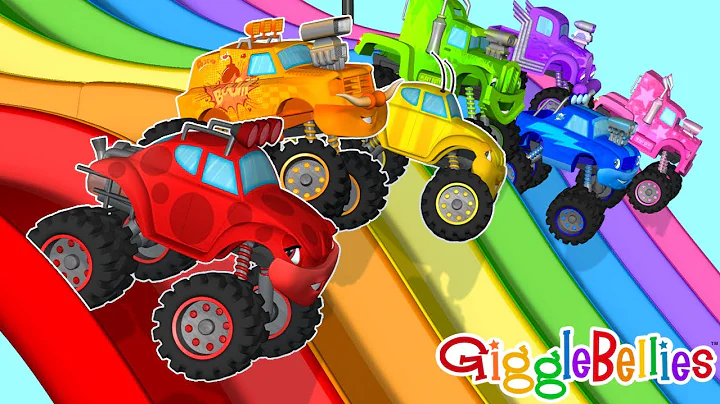 Monster Trucks Desert Adventure Park | Monster Trucks Learning Videos For Kids | GiggleBellies