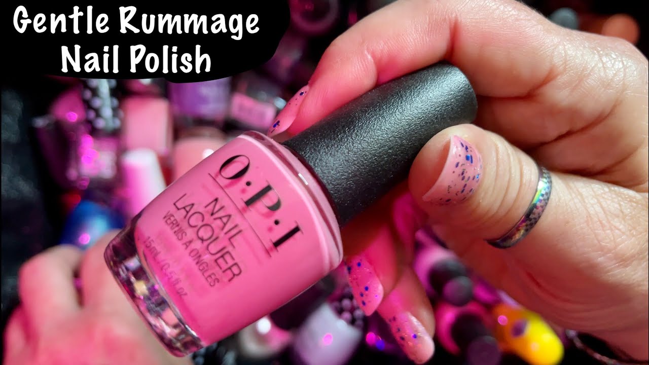 ASMR Gentle Nail Polish rummage (No talking) Big box of Nail polish! Organizing & showing each color