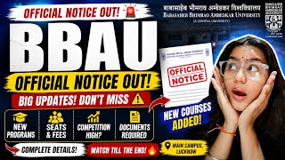 🔴BBAU Official Notification Regarding All Programs🔥| New Programs Added And Fees Structure Details🔔