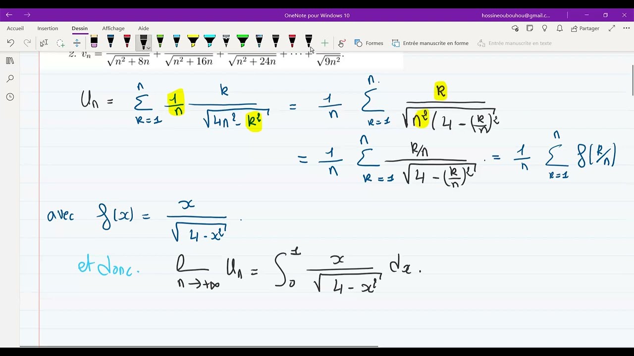 Analyse 2 - Séance 03: les intégrales de Riemann, exercices extraits du DS1 (2024).