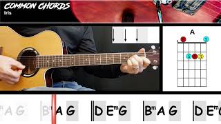 Iris - Goo Goo Dolls | EASY GUITAR LESSON | Scrolling Chords & Lyrics