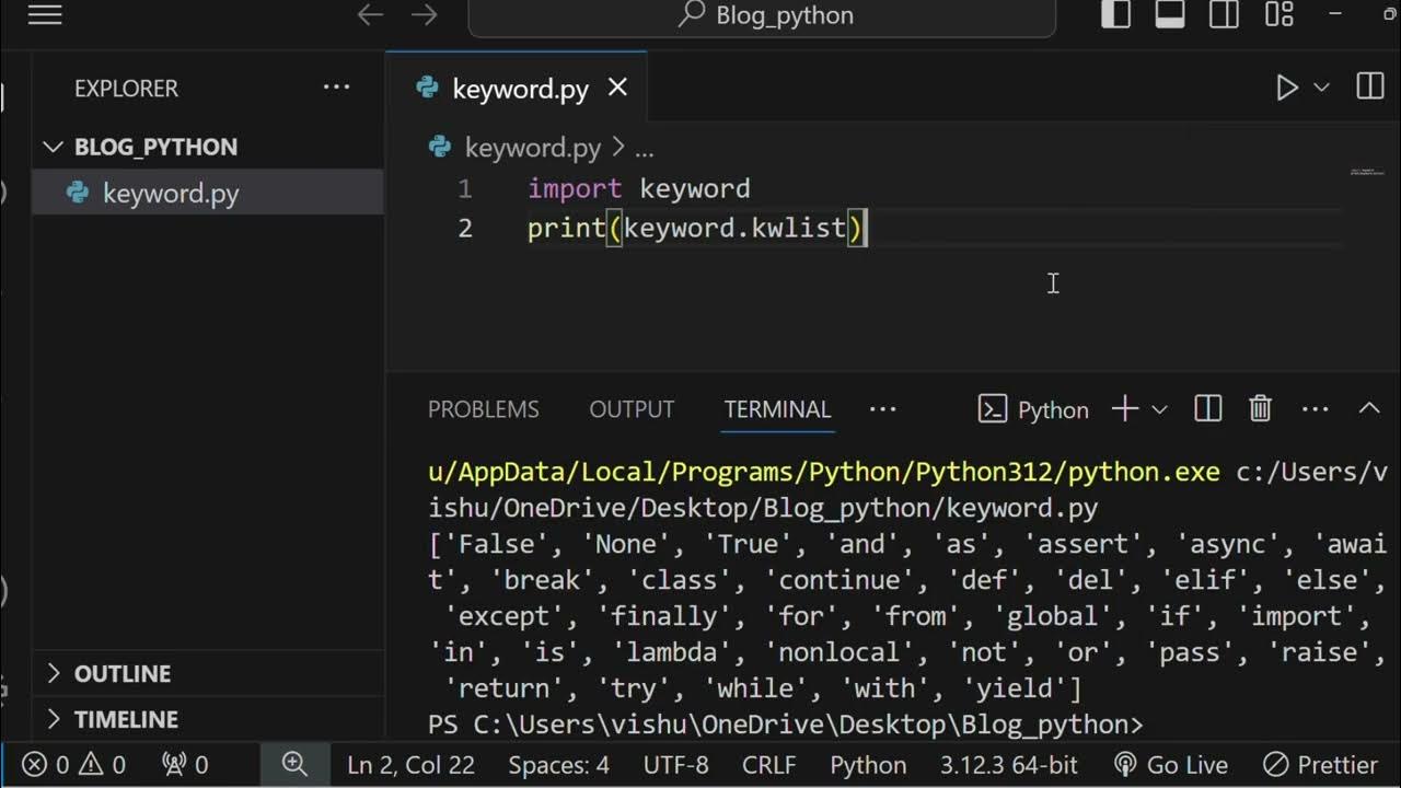 How to print keyword In Python - YouTube