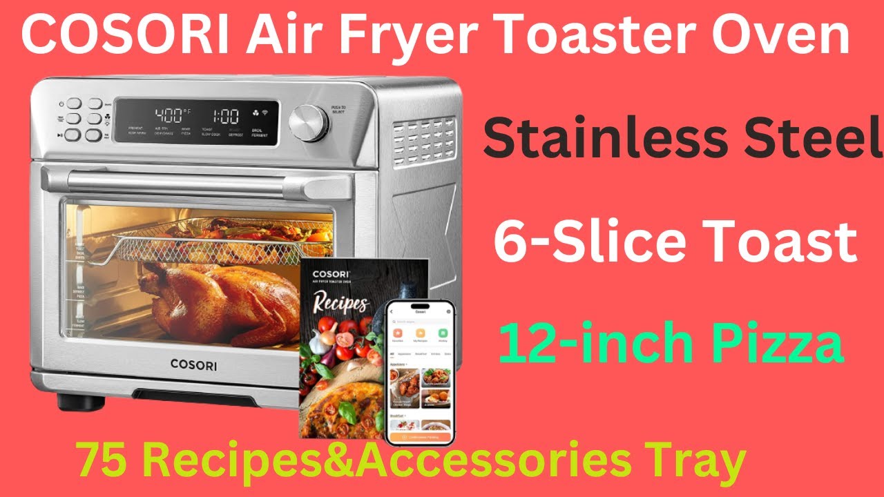 COSORI Air Fryer Toaster Oven Combo, 12-in-1 Convection Ovens Countertop,  Stainl