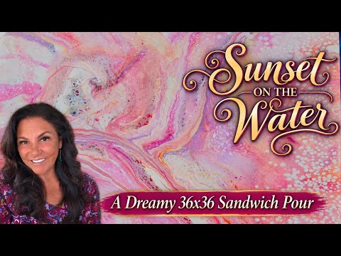 Sunset on the Water ✨ Dreamy and Delicate 36x36 Sandwich Pour Creates Magic!