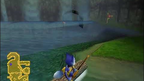 Dinosaur Planet (Dec. 2000 Build): Krystal Kayaking a Log
