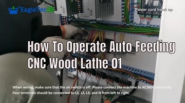 How to Operate Auto Feeding CNC Wood Lathe 01: Hook Up Power Cord & Connect Compressed Air