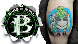 Shrek Y Asno - Tattoo Time Lapse