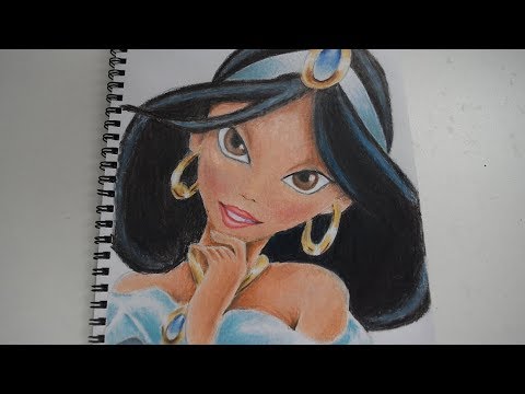 Aladdin Jasmine アラジン ジャスミン 描いてみた イラスト ぬりえ 色鉛筆画 Youtube