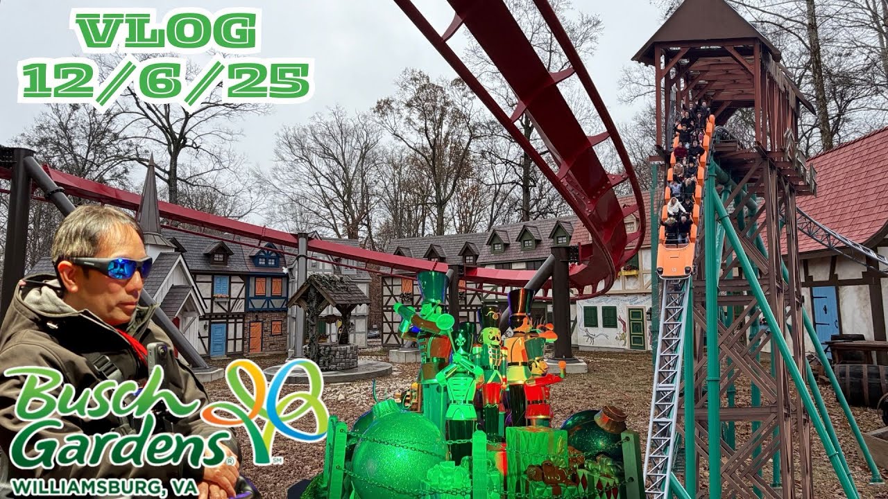 ChristmasTown — это ЧУДЕСНО!! || Busch Gardens Williamsburg VLOG 12/6/25 || Катаемся по снегу!