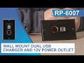 Wall Mount Dual USB Charger And 12V Power Outlet