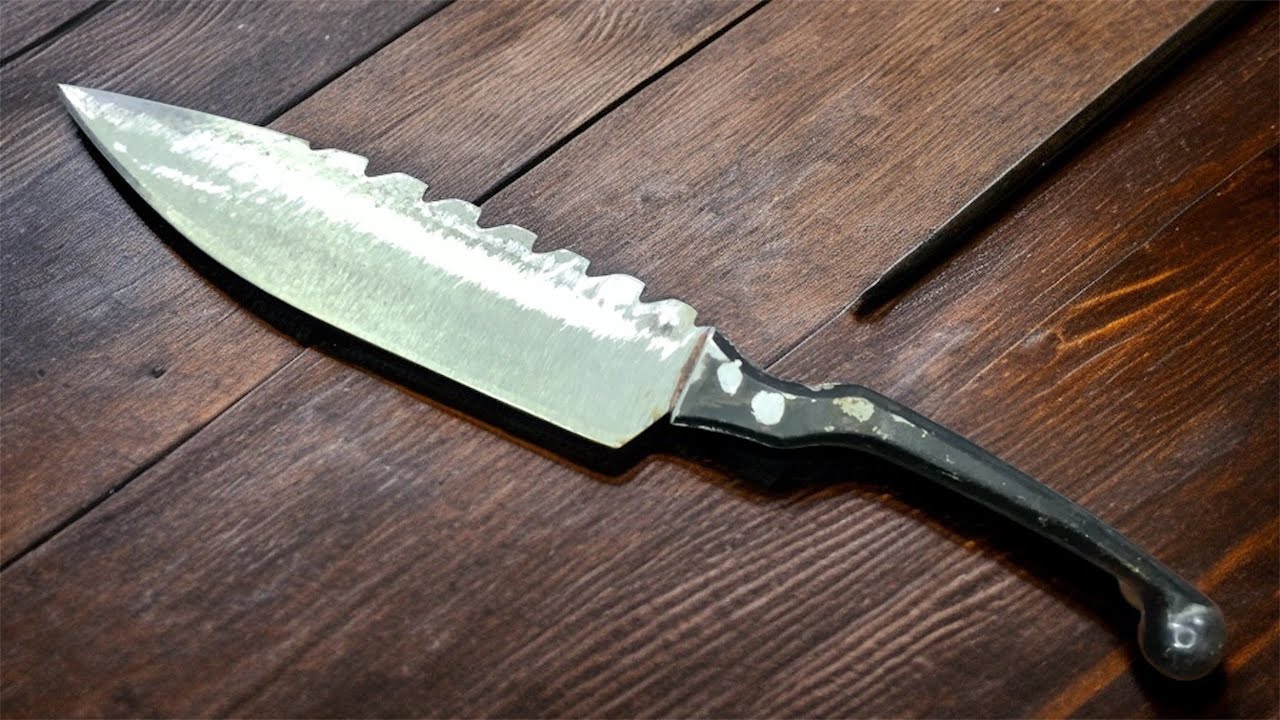 I Turned a Blade into a Knife with a Brake Lever Handle | Insane Handmade Knife Restoration