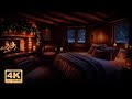 🔥 Tiny Winter Cabin - Snowstorm, Crackling Fireplace &amp; Blizzard Winds, Cozy Bedroom Ambience