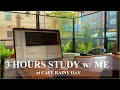 3 hours study with me cafe coffee shop ambianceheavy rainbackground noise 4k mindful studying