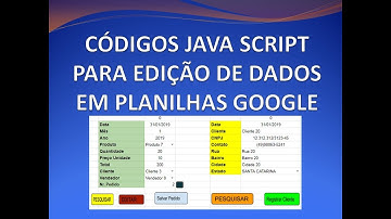Planilhas Google - Macro de Script Botão Editar Dados - Planilha de Pedido Online - Aula 13