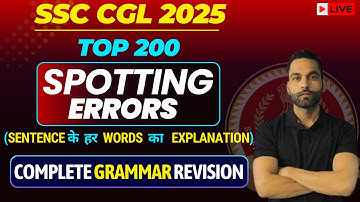 SPOTTING ERRORS | BASED ON NEW PATTERN | Jai sir #ssccgl2025