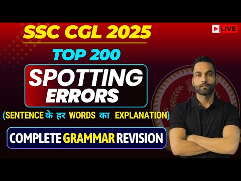 SPOTTING ERRORS | BASED ON NEW PATTERN | Jai sir #ssccgl2025