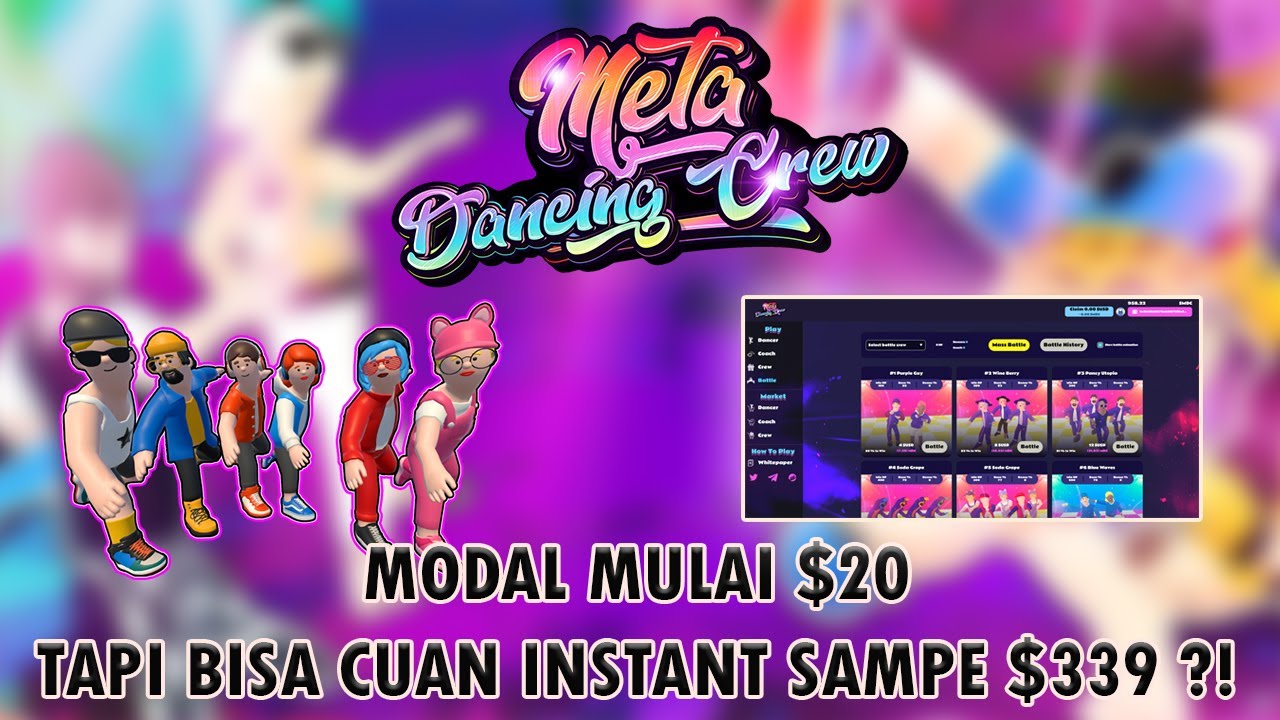 MODAL START FROM $20 TAPI BISA CUAN SAMPAI $339 😱 META DANCING CREW NFT GAME PLAY TO EARN !!