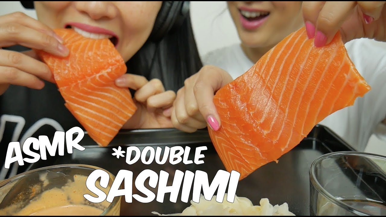 ASMR SALMON SASHIMI (EXTREME *Double* SAVAGE EATING SOUNDS) No Talking | SAS-ASMR