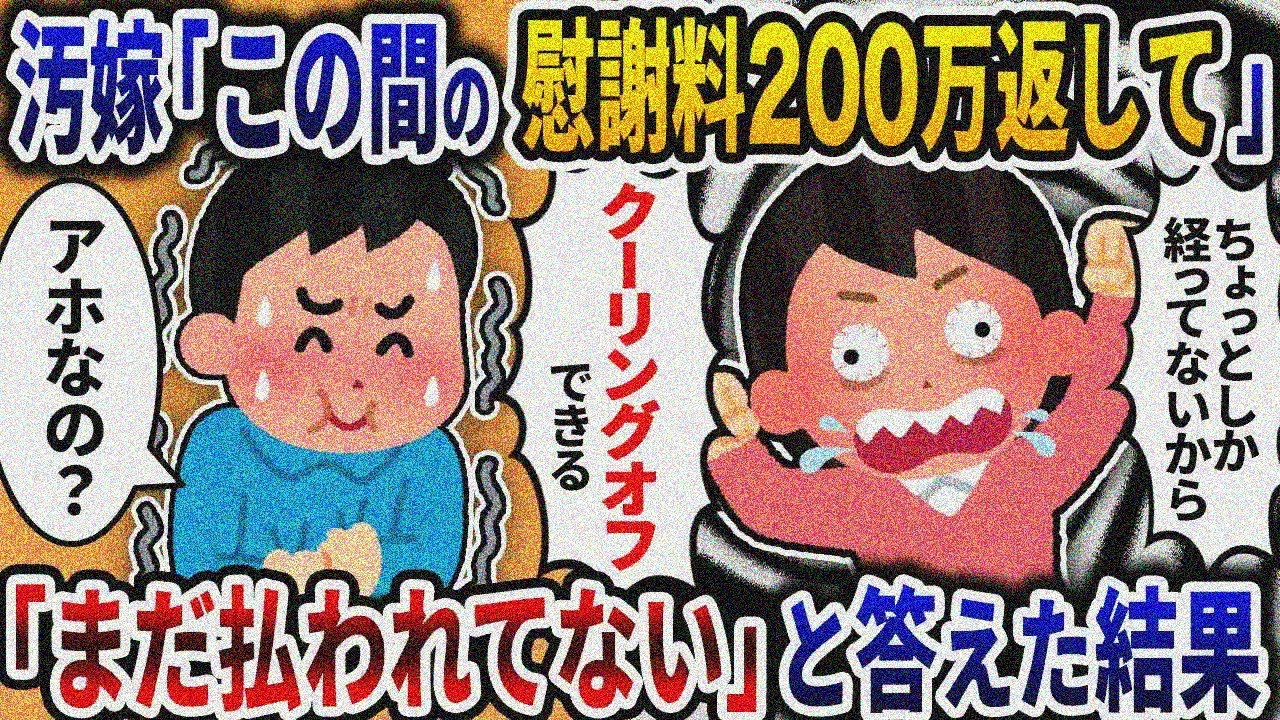 汚嫁「この間払った慰謝料返してくれない？ちょっとしか経ってないからセーフでしょ」→「まだ払われていない」と答えた結果ｗ【2ch修羅場スレ】【ゆっくり解説】