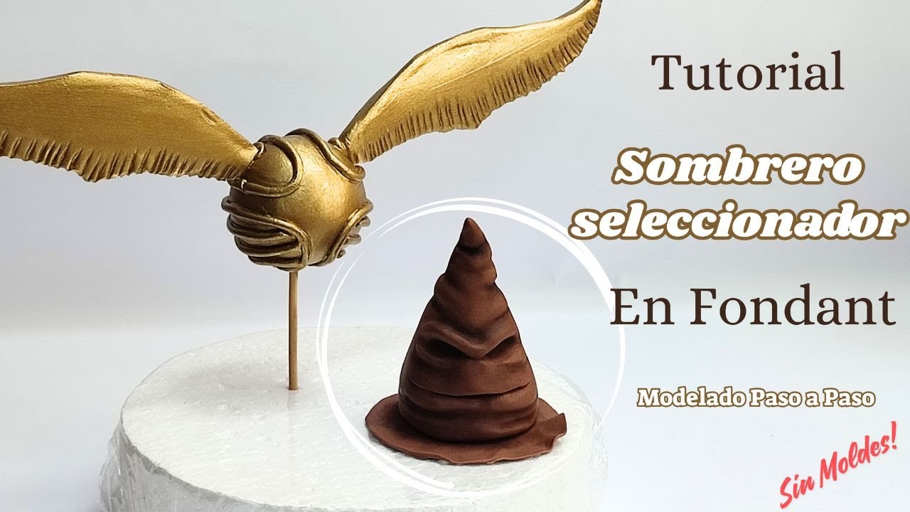 Cómo Hacer el SOMBRERO seleccionador de HARRY POTTER en fondant/ Decoraciones d Harry Potter Fondant