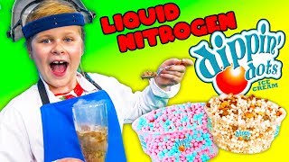 Liquid Nitrogen Dipping Dots! The Assistant uses Science to Make ice Cream!