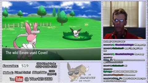 LIVE (XY): Shiny Eevee after 519 Random Encounters