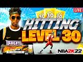 🚨 HITTING LEVEL 30 &amp; SHIRTLESS LIVE + MYPLAYER MAXED BADGES! BEST PLAYER BUILD &amp; JUMPSHOT NBA 2K22