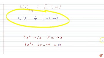 Let f : `[0,oo] - gt R ` be a function defined by `f(x) = 9x^2 + 6x - 5`. Prove that f is not i...