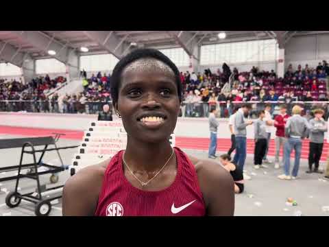 Alabama’s Doris Lemngole Reacts To 8:41.83 3000m (NCAA #3 All-Time) At BU Valentine Invite