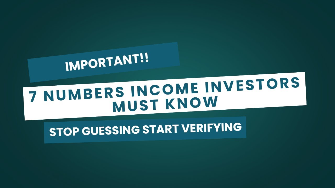 7 Numbers Every Income Investor Must Know - YouTube