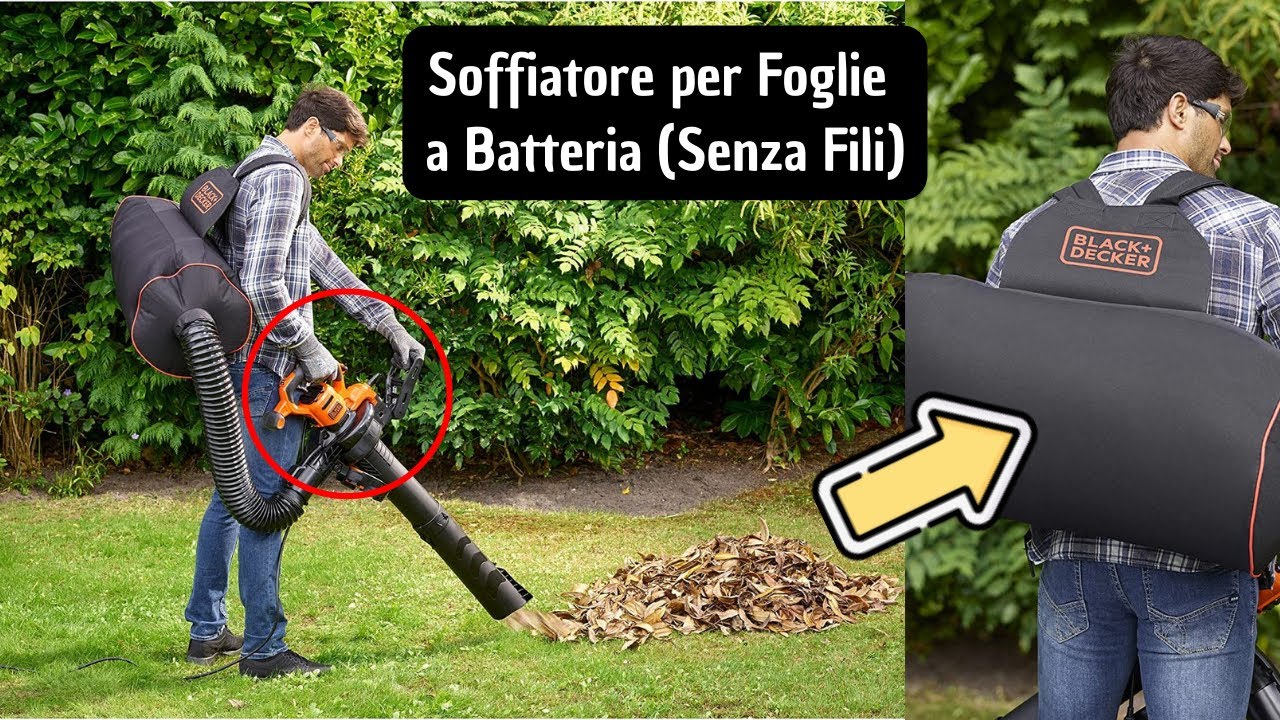 Soffiatore Per Foglie Senza Fili 20 V – 2 Velocità Fino A 130 MPH, Batteria 2000 MAh E Tubi Prolunga