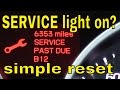 How to reset the service light on Acura TL 09 2010