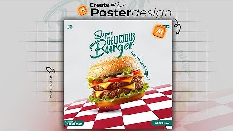 Illustrator CC Tutorial | Graphic Design | Modern Burger Poster Design 🍔⚡.