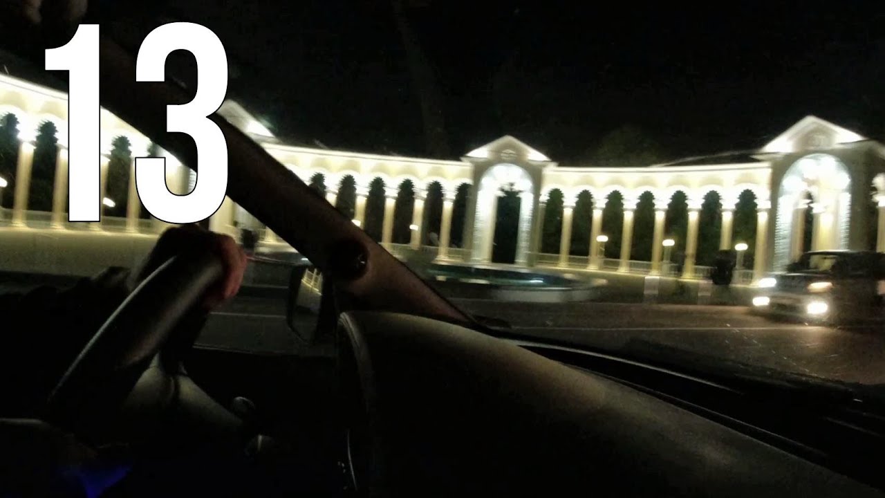 Ночная дорога в машине туннель Таджикистан. Ночной выезд