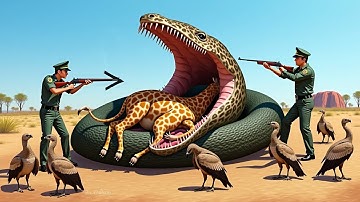 life survival - Heroic Rescue Team Saves Innocent Mother Giraffe from Giant Python Attack