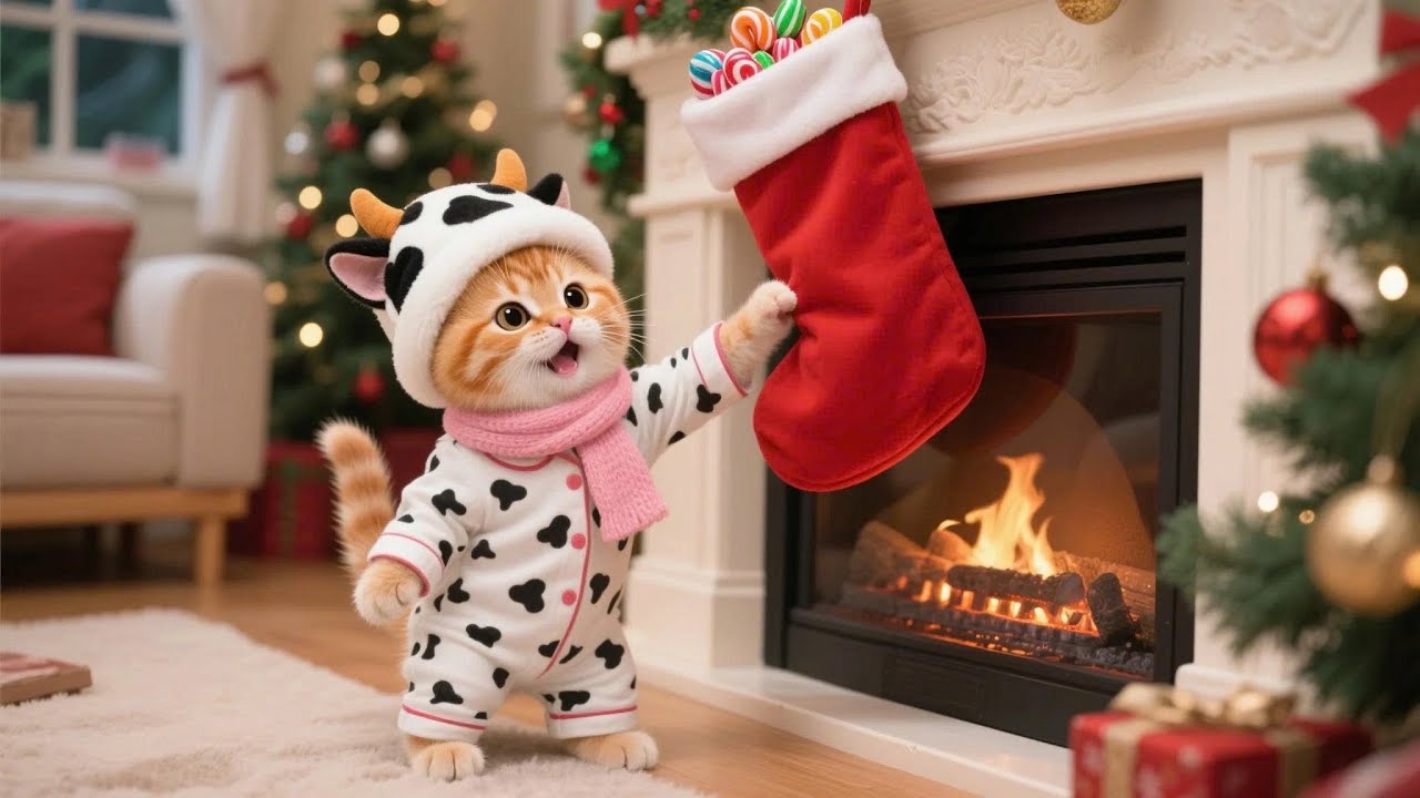 Ginger Kitten & Mama Cat Make a Christmas Stocking to Get Santa’s Gift 🎁🐱 | Funny Cat Videos