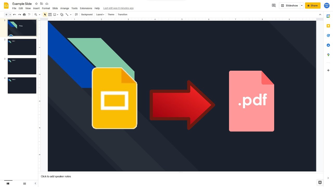 How to Download a Google Slide as a PDF - YouTube
