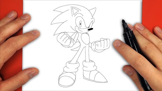 Como Desenhar e Pintar o Sonic correndo bem fofo #desenheosonic #pint