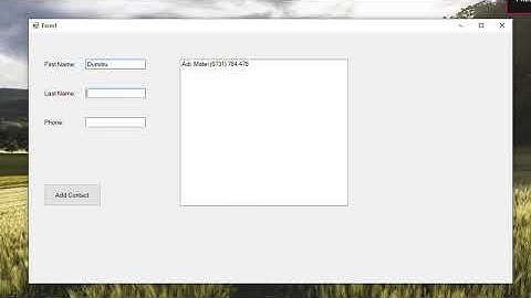 Phone Book made with C# WINFORMS