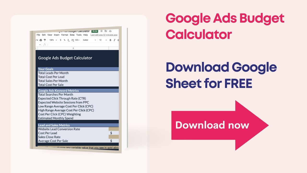 FREE DOWNLOAD Google Ads Budget Calculator (গুগল এডস বাজেট