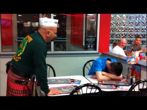 Drunk Kid Pukes On Himself At Steak N' Shake In Indianapolis, IN